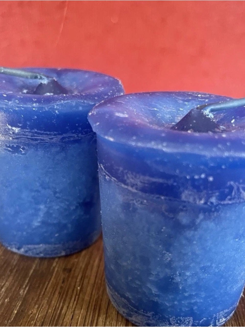 Set Of 2 Good Health Reiki charged Crystal Journey Candles Blue candle last set